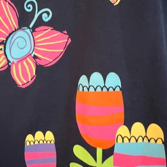 Hanna Andersson Girl's 130 Shirt Butterfly Flower Print Short Sleeves - Picture 4 of 4